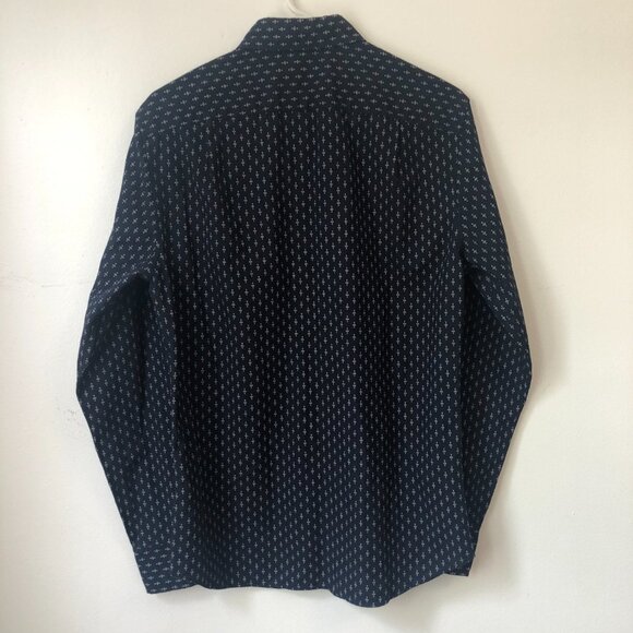 J Crew Men Shirt Button Up Long Sleeve Slim Size S Dark Blue Cotton 100% - Picture 3 of 8